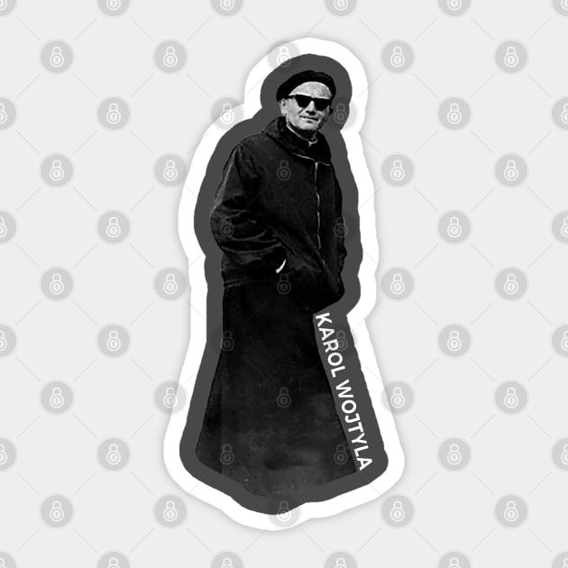 Pope John Paul II Sunglasses Pope Sticker TeePublic